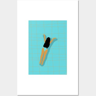 Summer Girl Swimming Posters and Art